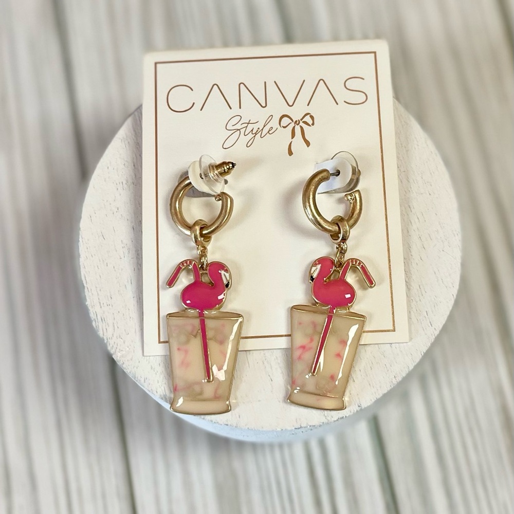 Cute Flamingo Cocktail Earrings